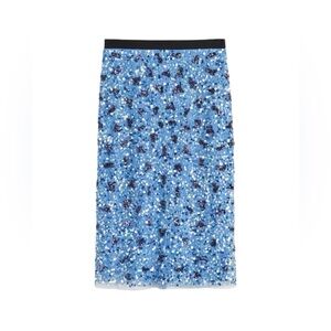 Mango blue sequins midi skirt size small New holiday evening